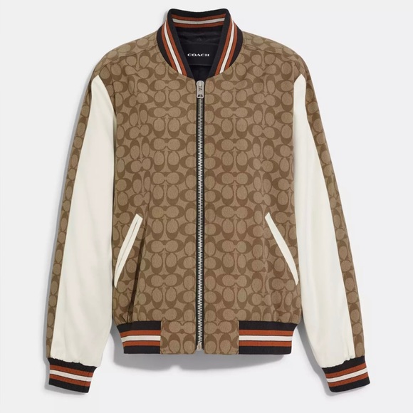Coach Jackets & Blazers - COACH Sig Souvenir Size S color Khaki Multi 60% off